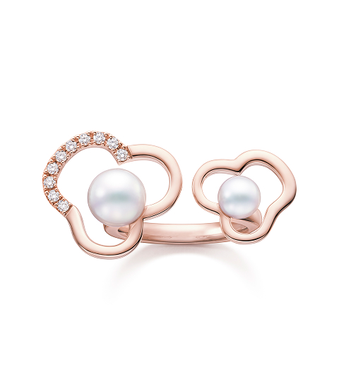 「チャンツ デュオ リング」［SG×あこや真珠×DIA］