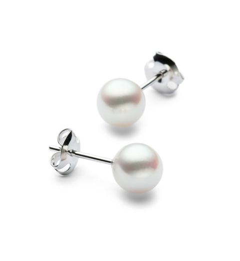 「パール イヤリング」［WG×あこや真珠］