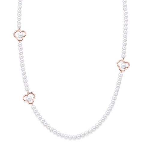 「チャンツ シグネチャー ネックレス」［SG×あこや真珠×DIA］