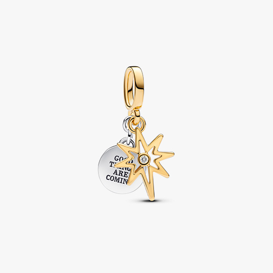 Engravable North Star Lab-grown Diamond Dangle Charm